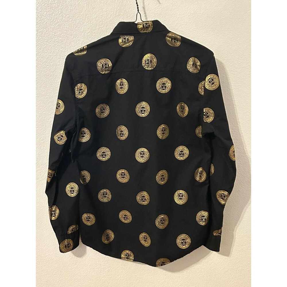 Black & Gold Men’s Slim Fit Button-Up Shirt Drill Clothing Co. M 100% Cotton - Picture 2 of 7